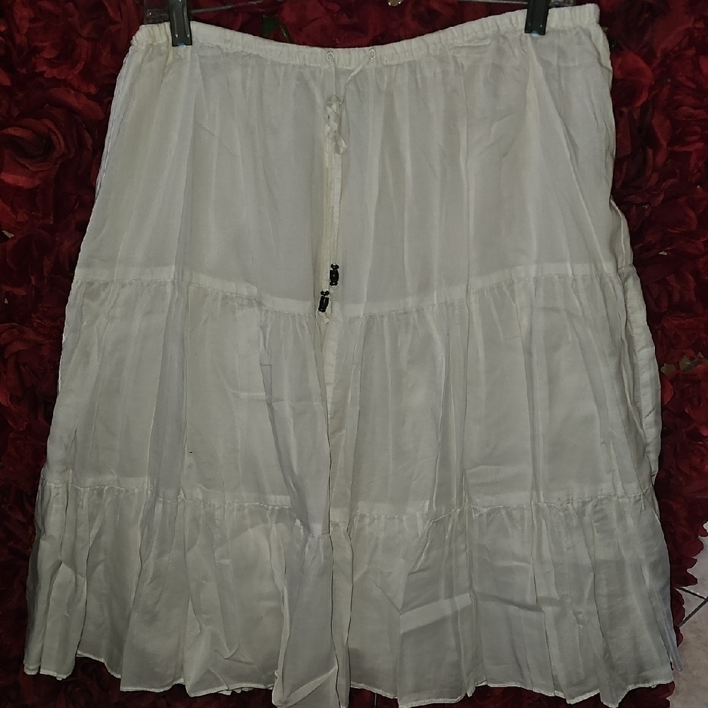 Lauren Ralph Lauren Women's White Cotton Skirt Size Medium